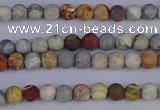 CRO990 15.5 inches 4mm round matte sky eye stone beads wholesale