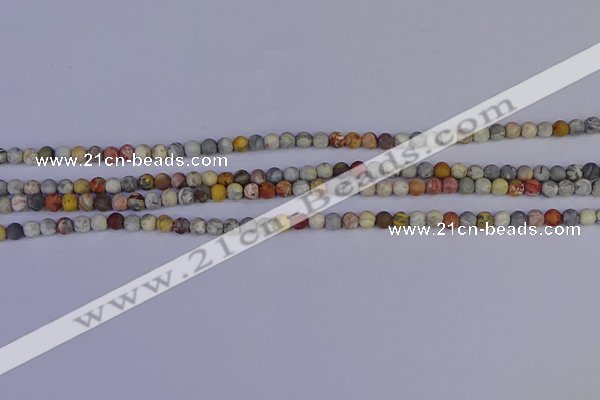 CRO990 15.5 inches 4mm round matte sky eye stone beads wholesale