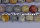 CRO992 15.5 inches 8mm round matte sky eye stone beads wholesale