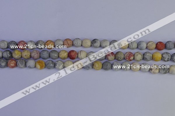 CRO992 15.5 inches 8mm round matte sky eye stone beads wholesale