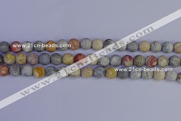 CRO994 15.5 inches 12mm round matte sky eye stone beads wholesale