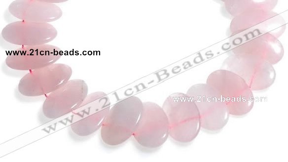 CRQ03 16 inches 20*38mm oval rose quartz beads Wholesale