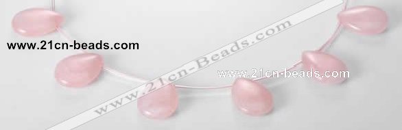 CRQ04 18*25mm flat teardrop A grade natural rose quartz beads