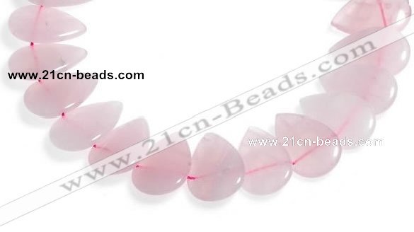 CRQ05 15 inch 20*30mm flat teardrop rose quartz beads Wholesale