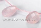 CRQ06 19*25mm faceted teardrop A grade natural rose quartz beads