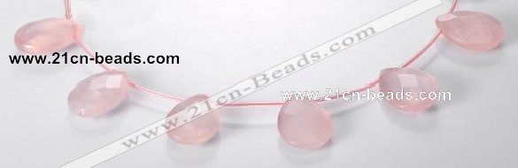 CRQ06 19*25mm faceted teardrop A grade natural rose quartz beads