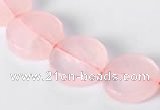 CRQ10 16mm coin A grade natural rose quartz beads Wholesale