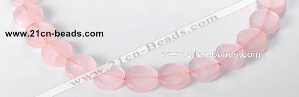 CRQ10 16mm coin A grade natural rose quartz beads Wholesale