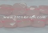 CRQ101 15.5 inches 14*14mm faceted square natural rose quartz beads