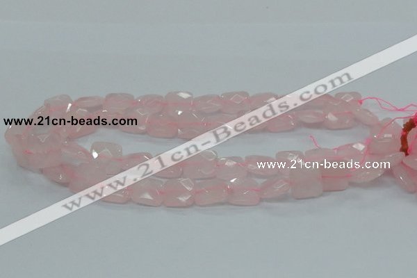 CRQ101 15.5 inches 14*14mm faceted square natural rose quartz beads