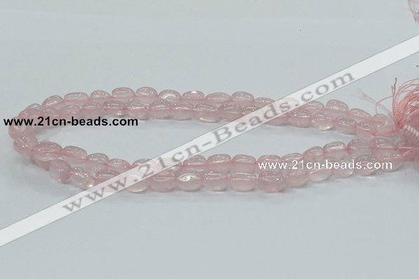 CRQ106 15.5 inches 9*12mm nugget natural rose quartz beads wholesale