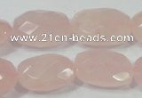 CRQ113 15.5 inches 18*25mm faceted freeform natural rose quartz beads