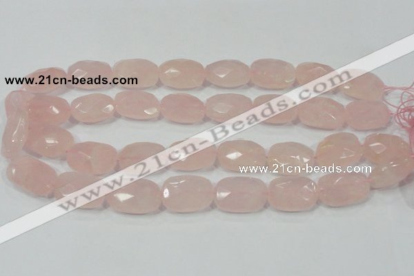 CRQ113 15.5 inches 18*25mm faceted freeform natural rose quartz beads