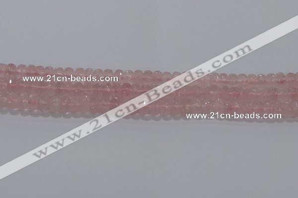CRQ116 15.5 inches 5*8mm faceted rondelle rose quartz beads