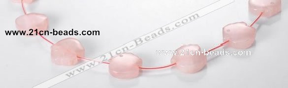 CRQ12 18*19mm pig-shaped A grade natural rose quartz beads