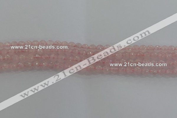 CRQ129 15.5 inches 6mm faceted round natural rose quartz beads