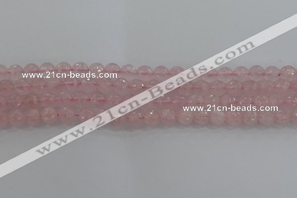 CRQ130 15.5 inches 8mm faceted round natural rose quartz beads