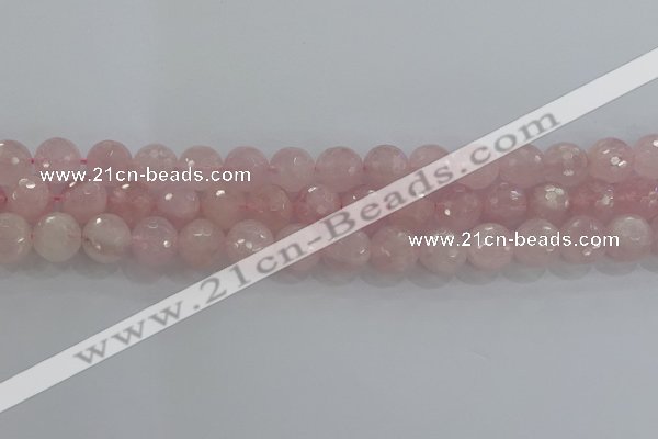 CRQ131 15.5 inches 10mm faceted round natural rose quartz beads