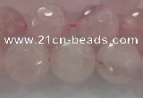 CRQ132 15.5 inches 12mm faceted round natural rose quartz beads