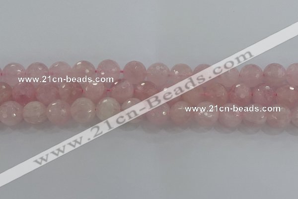 CRQ132 15.5 inches 12mm faceted round natural rose quartz beads