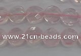 CRQ136 15.5 inches 8mm faceted coin natural rose quartz beads