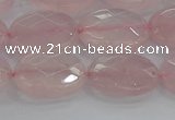 CRQ147 15.5 inches 12*16mm faceted oval natural rose quartz beads