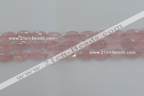 CRQ147 15.5 inches 12*16mm faceted oval natural rose quartz beads