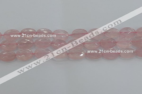 CRQ148 15.5 inches 13*18mm faceted oval natural rose quartz beads