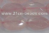 CRQ149 15.5 inches 15*20mm faceted oval natural rose quartz beads