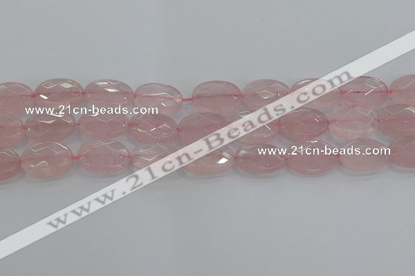 CRQ149 15.5 inches 15*20mm faceted oval natural rose quartz beads