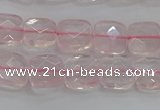 CRQ153 15.5 inches 8mm faceted square natural rose quartz beads