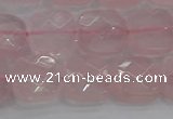 CRQ155 15.5 inches 12mm faceted square natural rose quartz beads