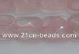 CRQ156 15.5 inches 15mm faceted square natural rose quartz beads