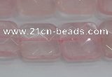 CRQ157 15.5 inches 18mm faceted square natural rose quartz beads