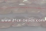 CRQ164 15.5 inches 10*14mm faceted rectangle natural rose quartz beads