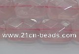 CRQ166 15.5 inches 13*18mm faceted rectangle natural rose quartz beads
