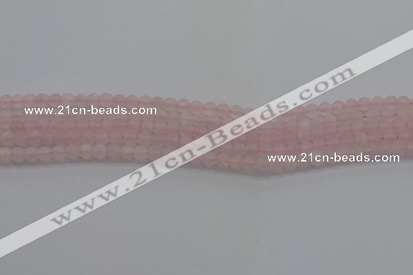 CRQ180 15.5 inches 4mm round matte rose quartz beads wholesale