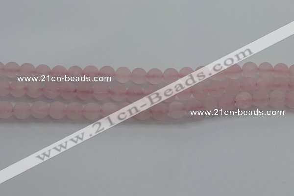 CRQ182 15.5 inches 8mm round matte rose quartz beads wholesale