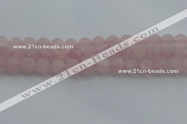 CRQ184 15.5 inches 12mm round matte rose quartz beads wholesale