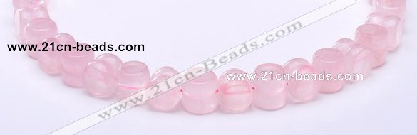 CRQ19 12*12mm dumbbell-shaped natural rose quartz bead Wholesale