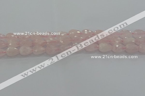 CRQ196 15.5 inches 10*14mm faceted teardrop natural rose quartz beads