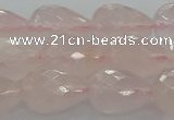 CRQ197 15.5 inches 12*16mm faceted teardrop natural rose quartz beads