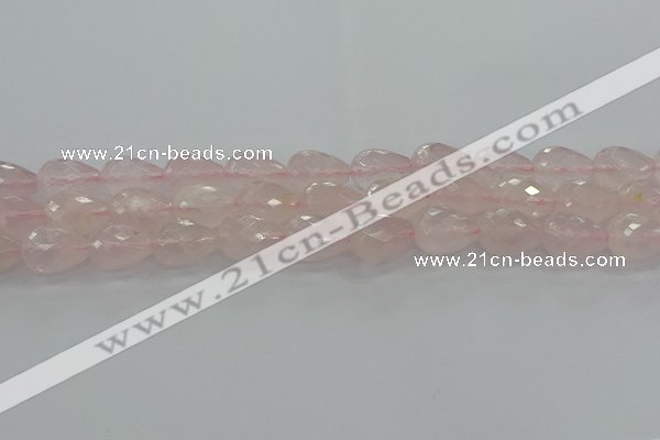 CRQ197 15.5 inches 12*16mm faceted teardrop natural rose quartz beads