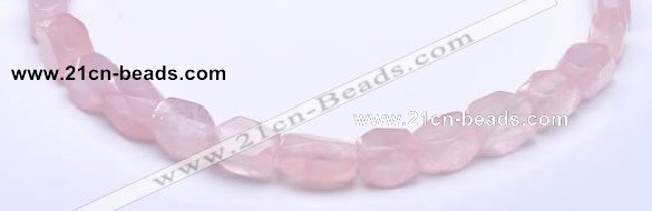 CRQ20 faceted brick shape natural rose quartz beads Wholesale