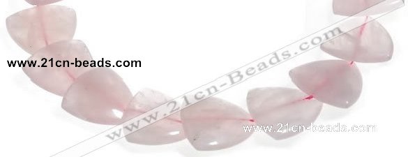 CRQ22 16 inches 25mm triangle rose quartz beads Wholesale