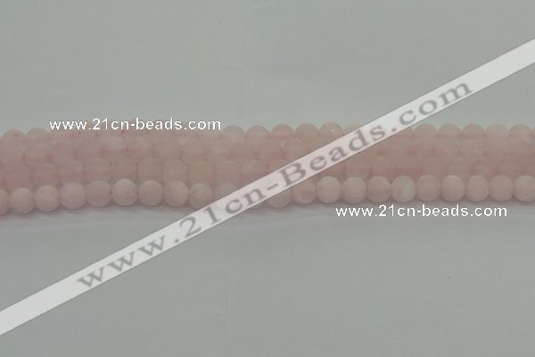 CRQ221 15.5 inches 6mm round matte rose quartz gemstone beads