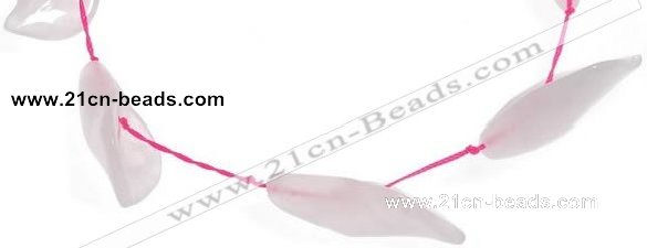 CRQ23 14*35mm daffodilly petal rose quartz beads Wholesale