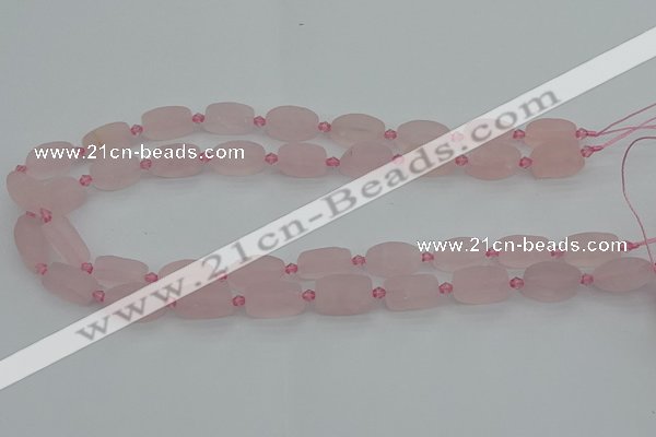 CRQ232 15.5 inches 9*16mm oval rose quartz beads wholesale