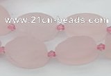 CRQ234 15.5 inches 13*20mm oval rose quartz beads wholesale