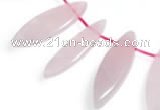 CRQ24 multi sizes flat rice shape rose quartz beads wholesale